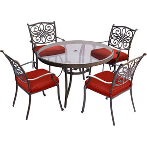 TRADDN5PCG-RED Outdoor/Patio Furniture/Patio Dining Sets