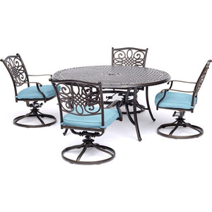 TRADDN5PCSW-BLU Outdoor/Patio Furniture/Patio Dining Sets