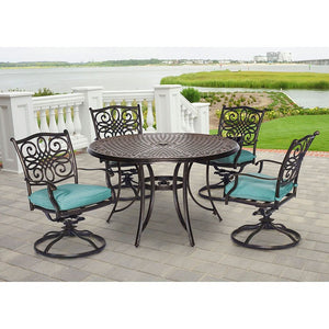 TRADDN5PCSW-BLU Outdoor/Patio Furniture/Patio Dining Sets