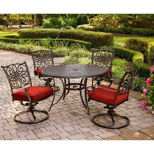 TRADDN5PCSW-RED Outdoor/Patio Furniture/Patio Dining Sets