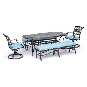 TRADDN5PCSW2BN-BLU Outdoor/Patio Furniture/Patio Dining Sets