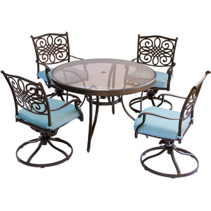 TRADDN5PCSWG-BLU Outdoor/Patio Furniture/Patio Dining Sets