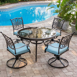 TRADDN5PCSWG-BLU Outdoor/Patio Furniture/Patio Dining Sets