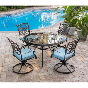 TRADDN5PCSWG-BLU Outdoor/Patio Furniture/Patio Dining Sets