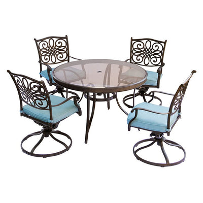 Product Image: TRADDN5PCSWG-BLU Outdoor/Patio Furniture/Patio Dining Sets