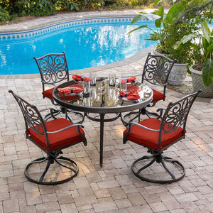 TRADDN5PCSWG-RED Outdoor/Patio Furniture/Patio Dining Sets