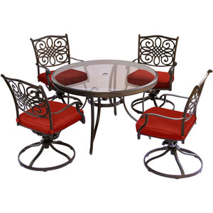 TRADDN5PCSWG-RED Outdoor/Patio Furniture/Patio Dining Sets