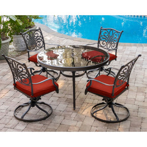 TRADDN5PCSWG-RED Outdoor/Patio Furniture/Patio Dining Sets