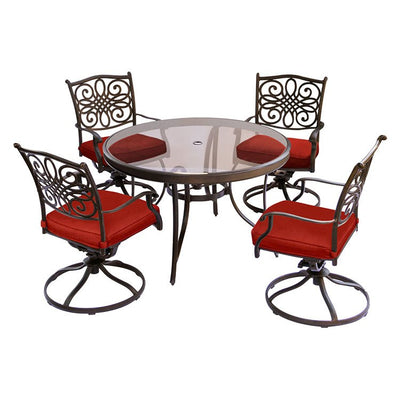 Product Image: TRADDN5PCSWG-RED Outdoor/Patio Furniture/Patio Dining Sets