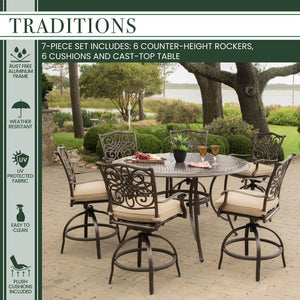 TRADDN7PCBR Outdoor/Patio Furniture/Patio Dining Sets