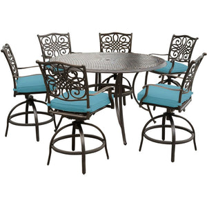 TRADDN7PCBR-BLU Outdoor/Patio Furniture/Patio Bar Furniture