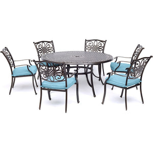TRADDN7PCRD-BLU Outdoor/Patio Furniture/Patio Dining Sets
