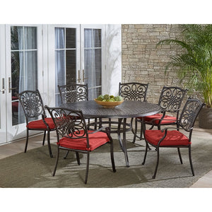 TRADDN7PCRD-RED Outdoor/Patio Furniture/Patio Dining Sets