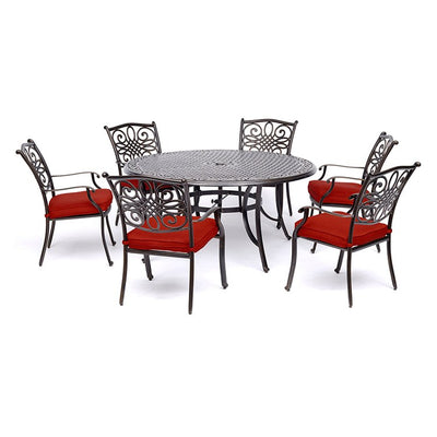 Product Image: TRADDN7PCRD-RED Outdoor/Patio Furniture/Patio Dining Sets