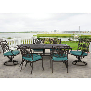 TRADDN7PCSW-BLU Outdoor/Patio Furniture/Patio Dining Sets