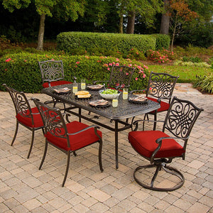 TRADDN7PCSW-RED Outdoor/Patio Furniture/Patio Dining Sets