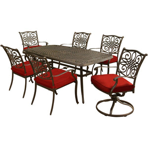 TRADDN7PCSW-RED Outdoor/Patio Furniture/Patio Dining Sets