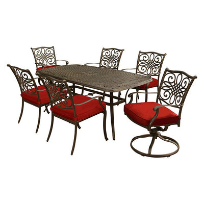 Product Image: TRADDN7PCSW-RED Outdoor/Patio Furniture/Patio Dining Sets