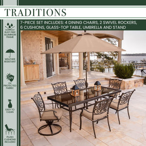 TRADDN7PCSW2G-SU Outdoor/Patio Furniture/Patio Dining Sets