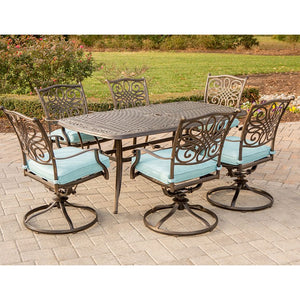 TRADDN7PCSW6-BLU Outdoor/Patio Furniture/Patio Dining Sets