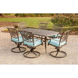 TRADDN7PCSW6-BLU Outdoor/Patio Furniture/Patio Dining Sets