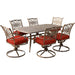 TRADDN7PCSW6-RED Outdoor/Patio Furniture/Patio Dining Sets