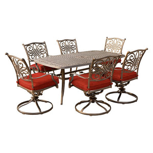 TRADDN7PCSW6-RED Outdoor/Patio Furniture/Patio Dining Sets