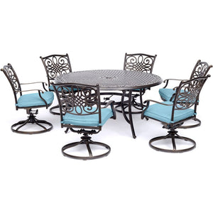 TRADDN7PCSWRD6-BLU Outdoor/Patio Furniture/Patio Dining Sets