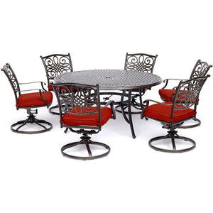 TRADDN7PCSWRD6-RED Outdoor/Patio Furniture/Patio Dining Sets
