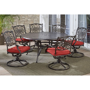 TRADDN7PCSWRD6-RED Outdoor/Patio Furniture/Patio Dining Sets