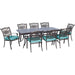 TRADDN9PC-BLU Outdoor/Patio Furniture/Patio Dining Sets