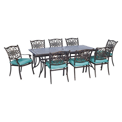 Product Image: TRADDN9PC-BLU Outdoor/Patio Furniture/Patio Dining Sets