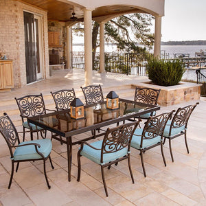 TRADDN9PCG-BLU Outdoor/Patio Furniture/Patio Dining Sets