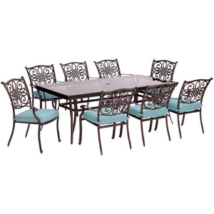 TRADDN9PCG-BLU Outdoor/Patio Furniture/Patio Dining Sets