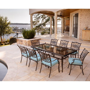 TRADDN9PCG-BLU Outdoor/Patio Furniture/Patio Dining Sets