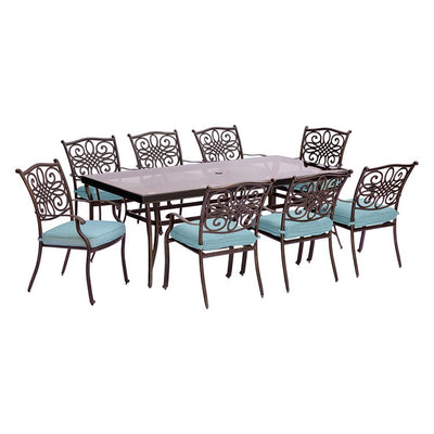 Product Image: TRADDN9PCG-BLU Outdoor/Patio Furniture/Patio Dining Sets