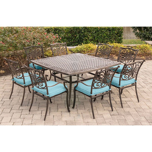 TRADDN9PCSQ-BLU Outdoor/Patio Furniture/Patio Dining Sets