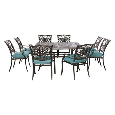 Product Image: TRADDN9PCSQ-BLU Outdoor/Patio Furniture/Patio Dining Sets