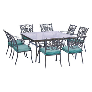TRADDN9PCSQG-BLU Outdoor/Patio Furniture/Patio Dining Sets