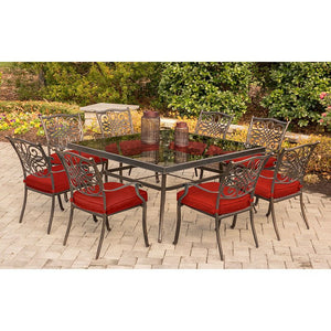 TRADDN9PCSQG-RED Outdoor/Patio Furniture/Patio Dining Sets