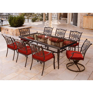 TRADDN9PCSW2G-RED Outdoor/Patio Furniture/Patio Dining Sets