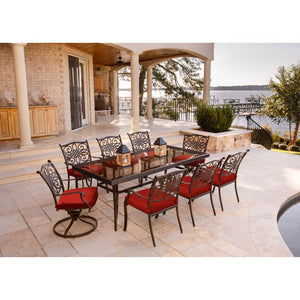 TRADDN9PCSW2G-RED Outdoor/Patio Furniture/Patio Dining Sets