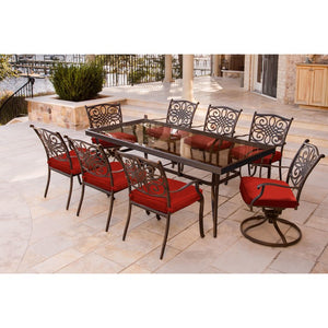 TRADDN9PCSW2G-RED Outdoor/Patio Furniture/Patio Dining Sets