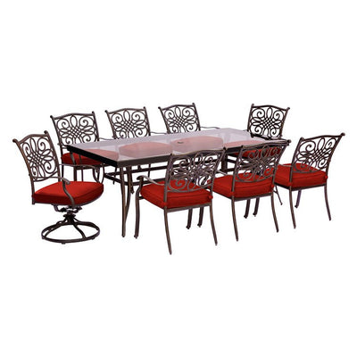 Product Image: TRADDN9PCSW2G-RED Outdoor/Patio Furniture/Patio Dining Sets