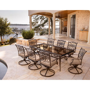 TRADDN9PCSWG Outdoor/Patio Furniture/Patio Dining Sets