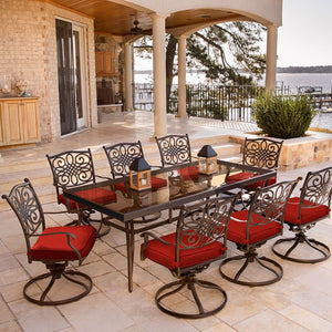 TRADDN9PCSWG-RED Outdoor/Patio Furniture/Patio Dining Sets