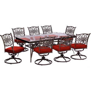 TRADDN9PCSWG-RED Outdoor/Patio Furniture/Patio Dining Sets