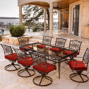 TRADDN9PCSWG-RED Outdoor/Patio Furniture/Patio Dining Sets