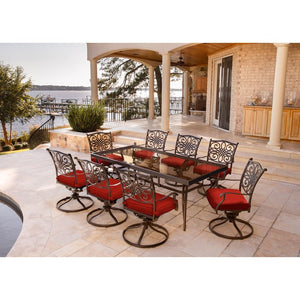 TRADDN9PCSWG-RED Outdoor/Patio Furniture/Patio Dining Sets