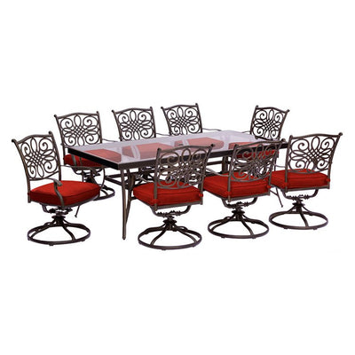 TRADDN9PCSWG-RED Outdoor/Patio Furniture/Patio Dining Sets